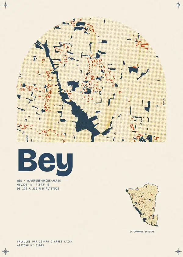 Affiche de Bey, calculée par 123-fr d'après l'IGN