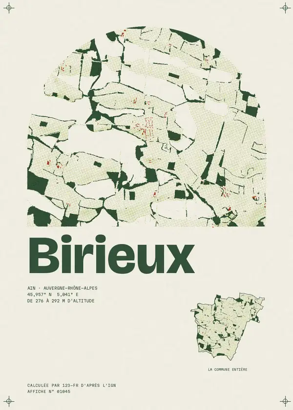 Affiche de Birieux, calculée par 123-fr d'après l'IGN