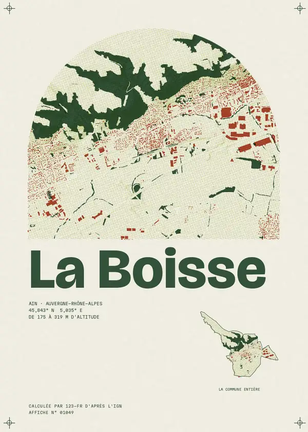 Affiche de La Boisse, calculée par 123-fr d'après l'IGN