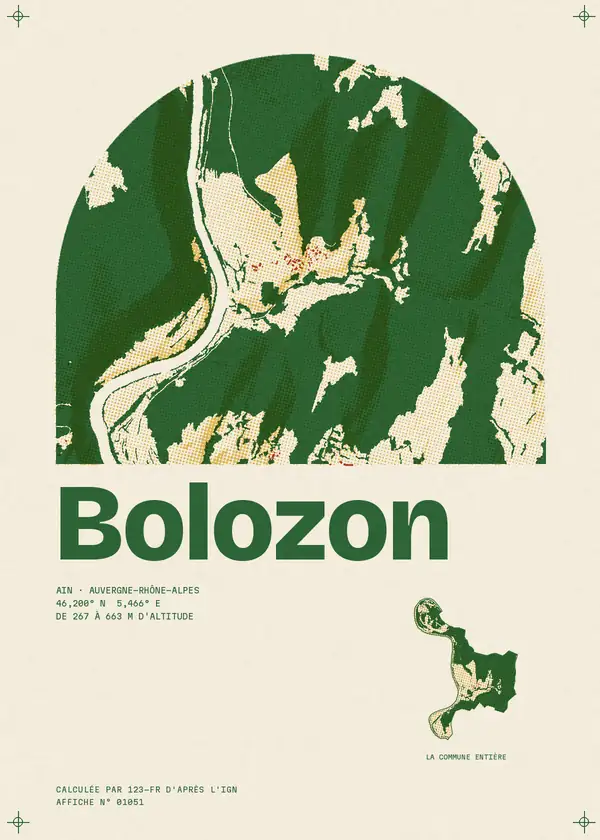 Affiche de Bolozon, calculée par 123-fr d'après l'IGN