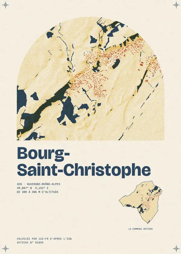 Affiche de Bourg-Saint-Christophe, calculée par 123-fr d'après l'IGN