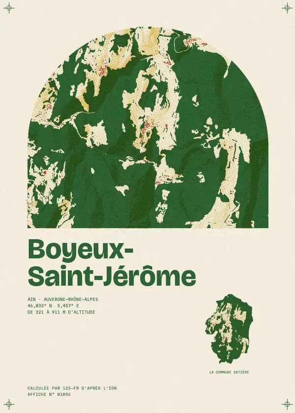 Affiche de Boyeux-Saint-Jérôme, calculée par 123-fr d'après l'IGN