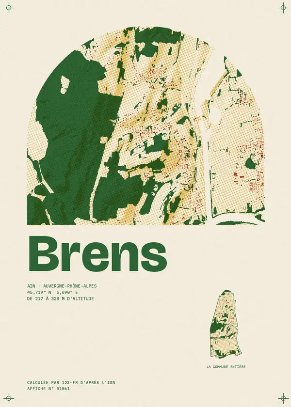 Affiche de Brens, calculée par 123-fr d'après l'IGN