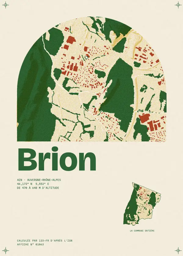 Affiche de Brion, calculée par 123-fr d'après l'IGN