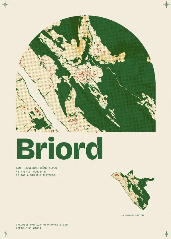 Affiche de Briord, calculée par 123-fr d'après l'IGN