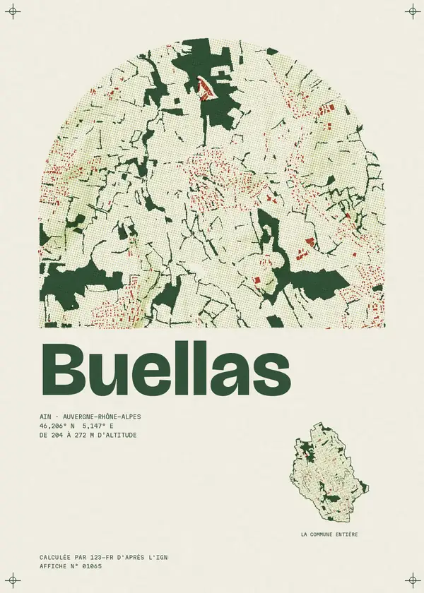 Affiche de Buellas, calculée par 123-fr d'après l'IGN