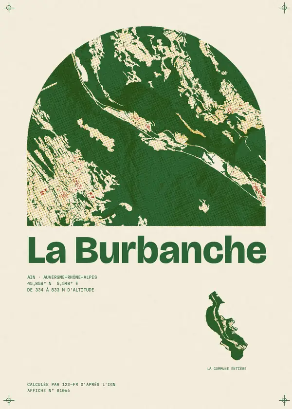 Affiche de La Burbanche, calculée par 123-fr d'après l'IGN