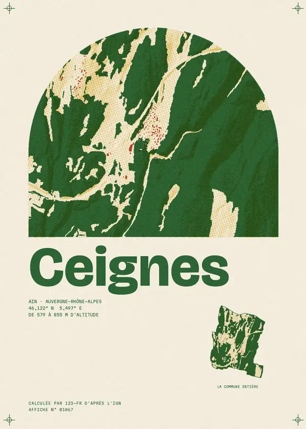 Affiche de Ceignes, calculée par 123-fr d'après l'IGN