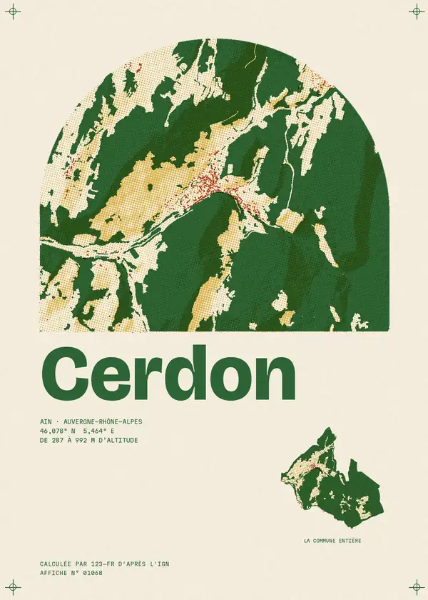Affiche de Cerdon, calculée par 123-fr d'après l'IGN