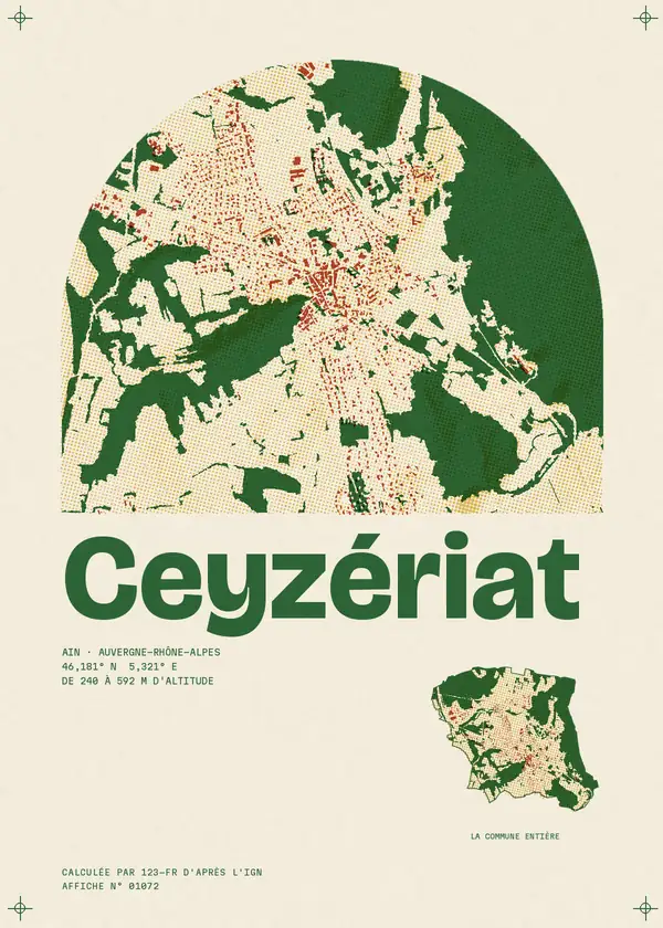 Affiche de Ceyzériat, calculée par 123-fr d'après l'IGN