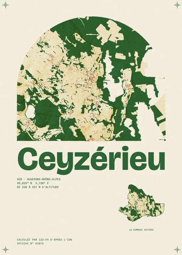 Affiche de Ceyzérieu, calculée par 123-fr d'après l'IGN