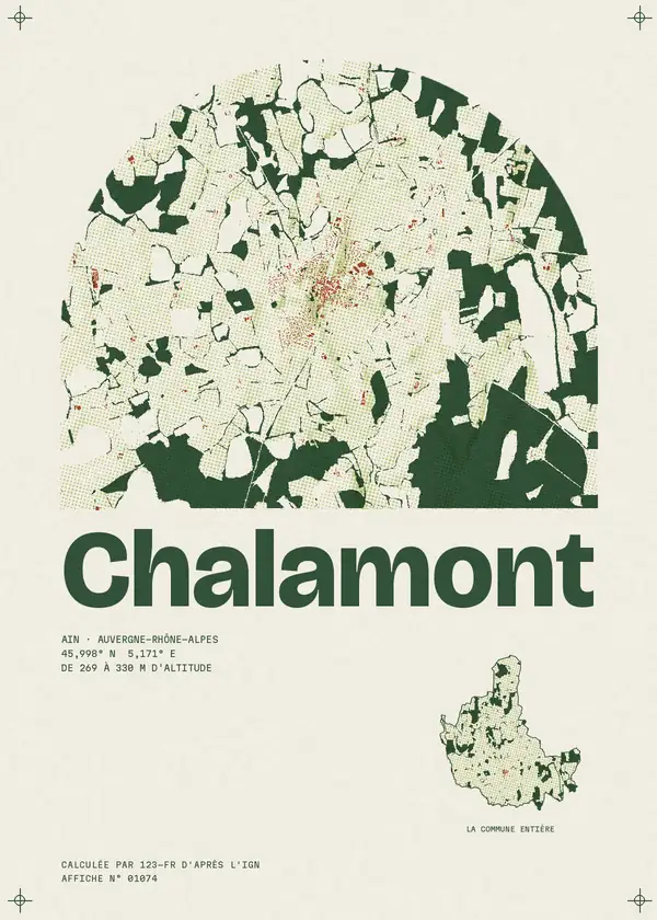 Affiche de Chalamont, calculée par 123-fr d'après l'IGN