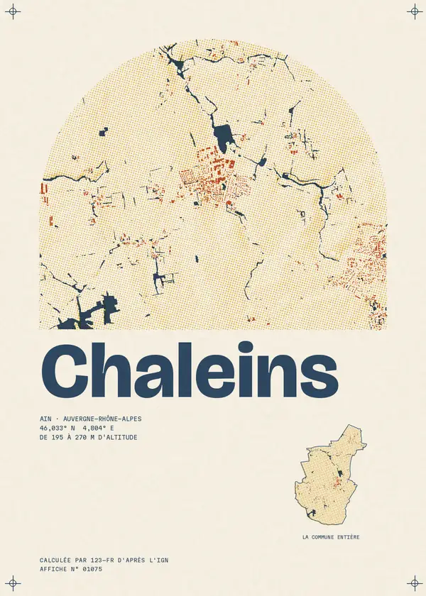 Affiche de Chaleins, calculée par 123-fr d'après l'IGN