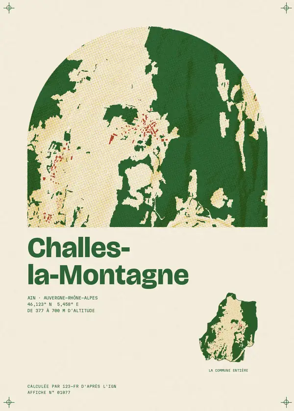 Affiche de Challes-la-Montagne, calculée par 123-fr d'après l'IGN