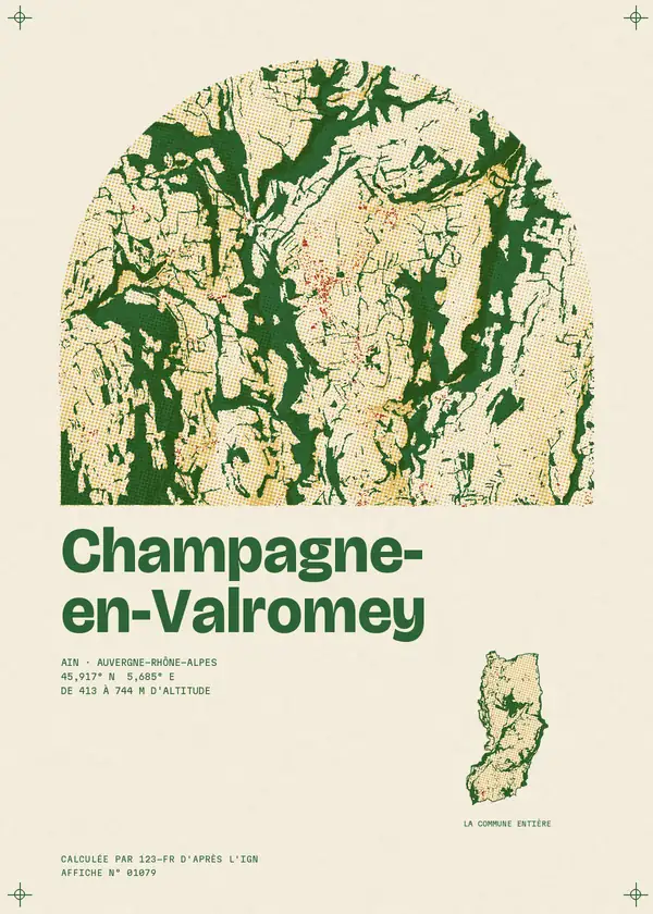 Affiche de Champagne-en-Valromey, calculée par 123-fr d'après l'IGN
