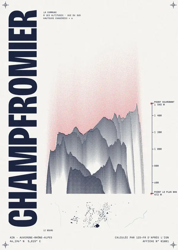 Affiche de Champfromier, calculée par 123-fr d'après l'IGN