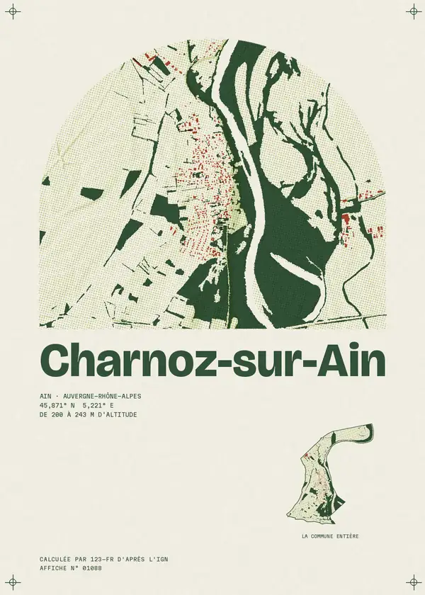Affiche de Charnoz-sur-Ain, calculée par 123-fr d'après l'IGN