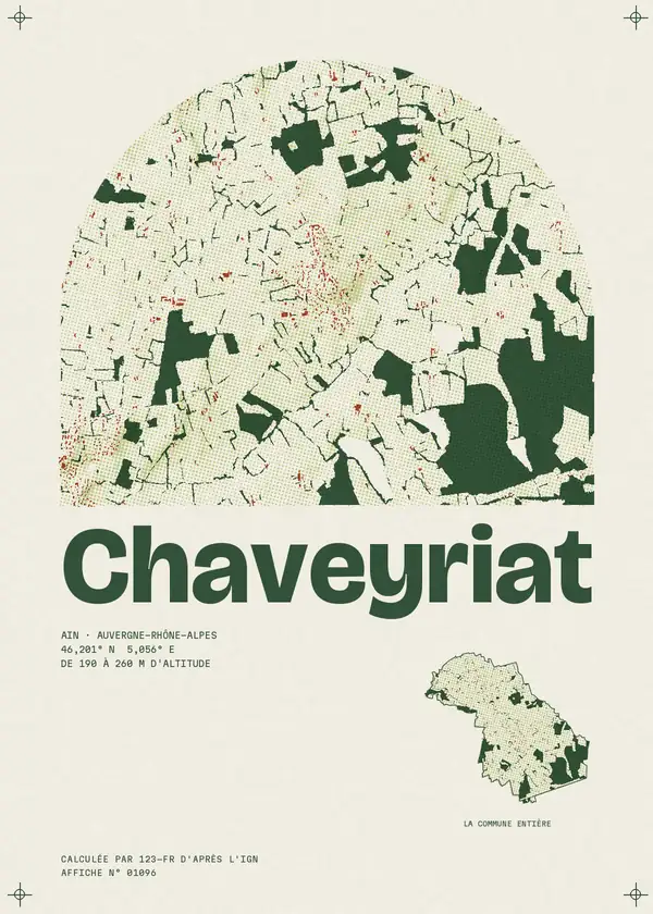 Affiche de Chaveyriat, calculée par 123-fr d'après l'IGN