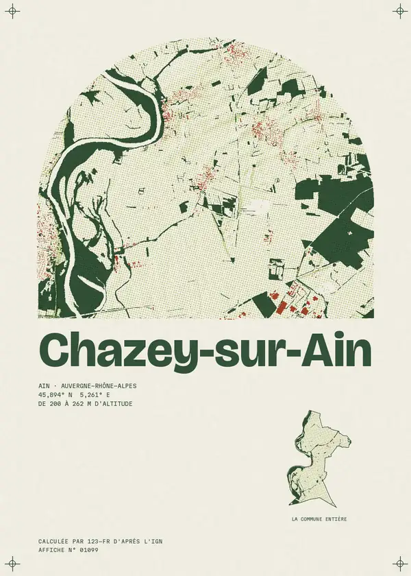 Affiche de Chazey-sur-Ain, calculée par 123-fr d'après l'IGN