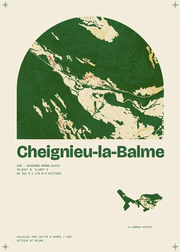Affiche de Cheignieu-la-Balme, calculée par 123-fr d'après l'IGN