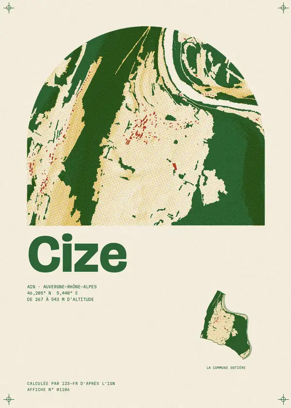 Affiche de Cize, calculée par 123-fr d'après l'IGN
