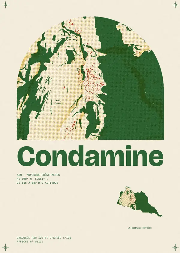 Affiche de Condamine, calculée par 123-fr d'après l'IGN