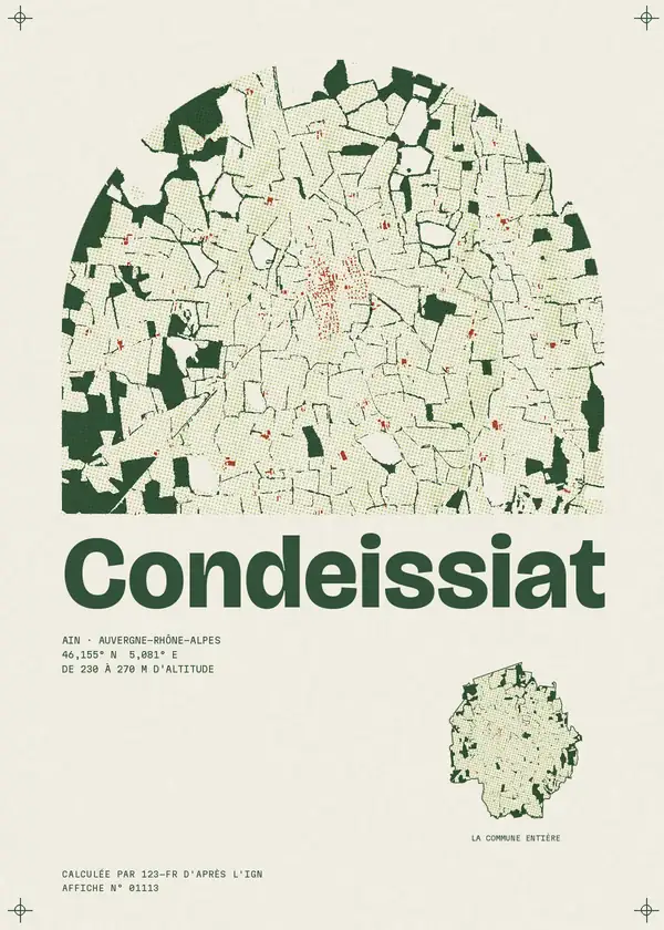 Affiche de Condeissiat, calculée par 123-fr d'après l'IGN
