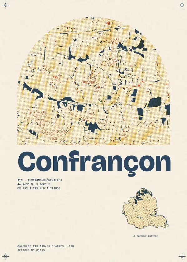 Affiche de Confrançon, calculée par 123-fr d'après l'IGN