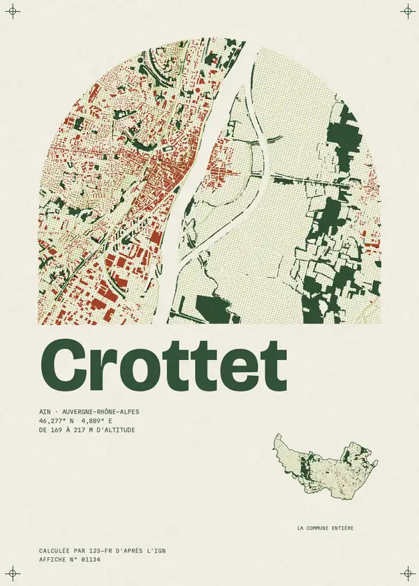 Affiche de Crottet, calculée par 123-fr d'après l'IGN