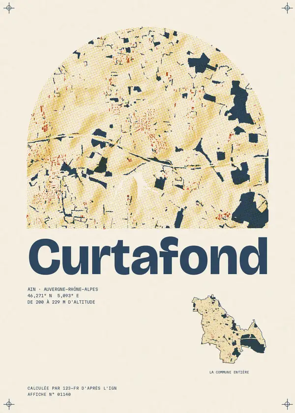Affiche de Curtafond, calculée par 123-fr d'après l'IGN