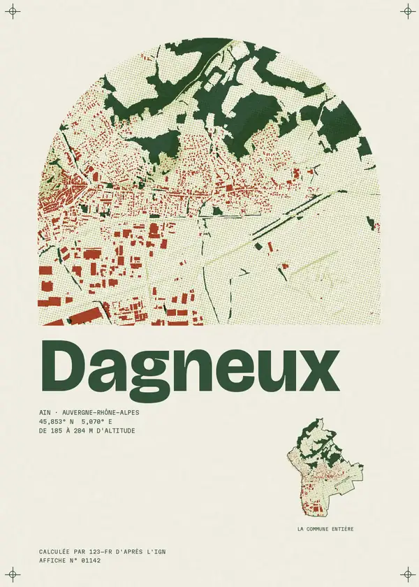 Affiche de Dagneux, calculée par 123-fr d'après l'IGN