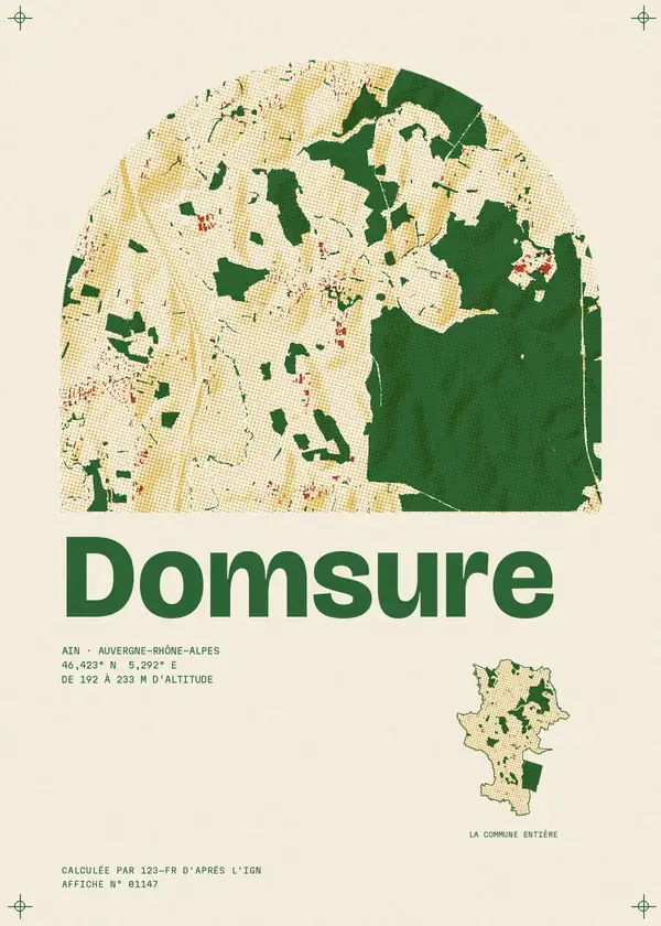 Affiche de Domsure, calculée par 123-fr d'après l'IGN