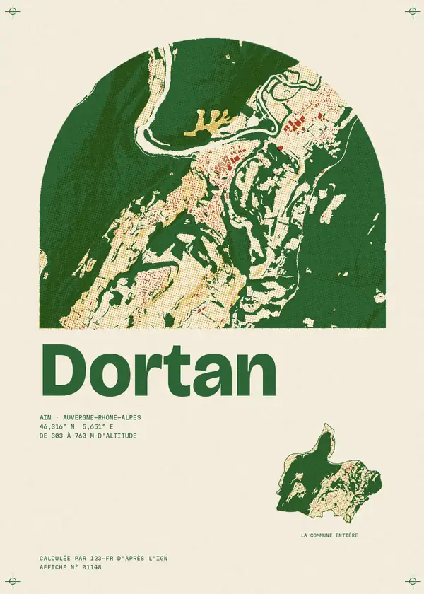 Affiche de Dortan, calculée par 123-fr d'après l'IGN