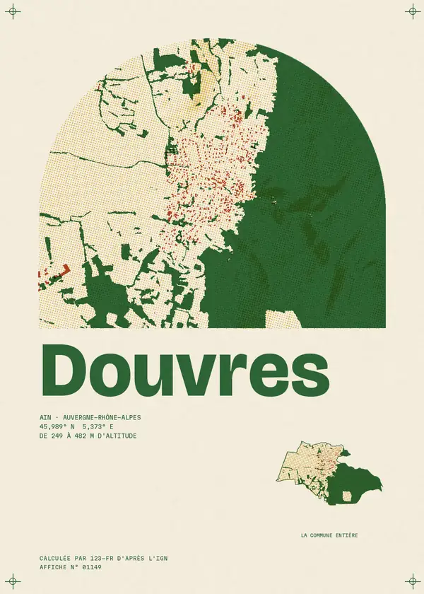 Affiche de Douvres, calculée par 123-fr d'après l'IGN