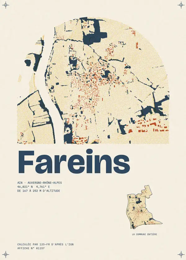 Affiche de Fareins, calculée par 123-fr d'après l'IGN