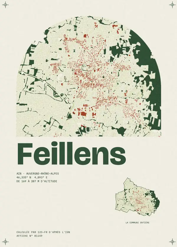 Affiche de Feillens, calculée par 123-fr d'après l'IGN