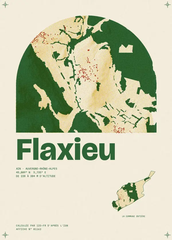 Affiche de Flaxieu, calculée par 123-fr d'après l'IGN