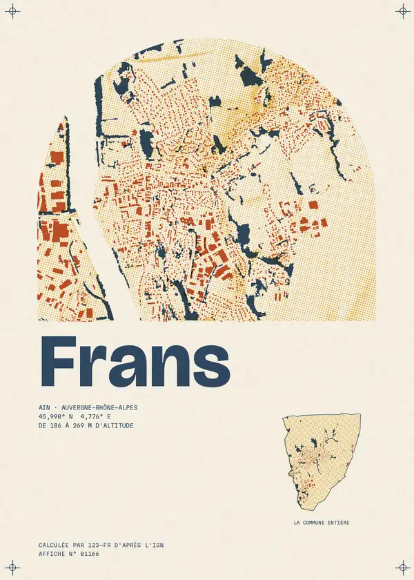 Affiche de Frans, calculée par 123-fr d'après l'IGN