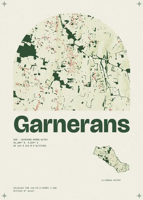 Affiche de Garnerans, calculée par 123-fr d'après l'IGN