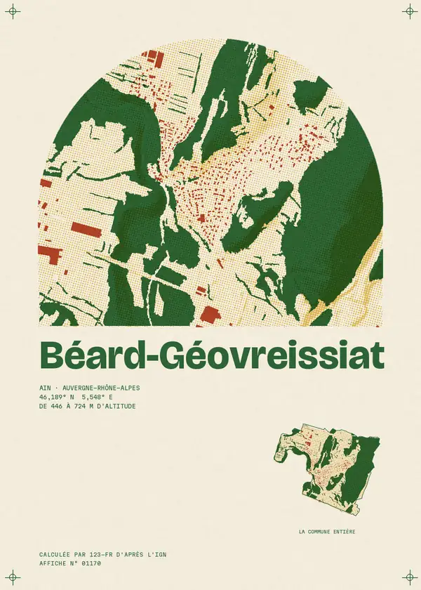 Affiche de Béard-Géovreissiat, calculée par 123-fr d'après l'IGN