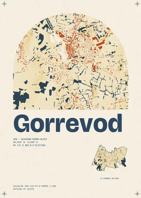 Affiche de Gorrevod, calculée par 123-fr d'après l'IGN