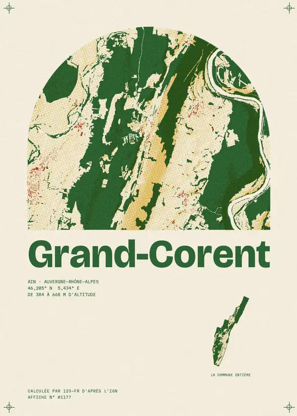 Affiche de Grand-Corent, calculée par 123-fr d'après l'IGN