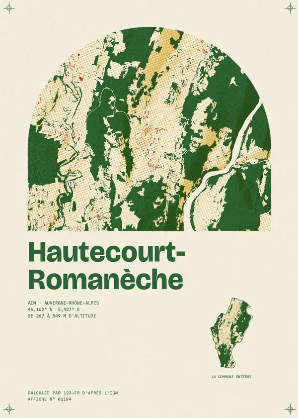Affiche de Hautecourt-Romanèche, calculée par 123-fr d'après l'IGN