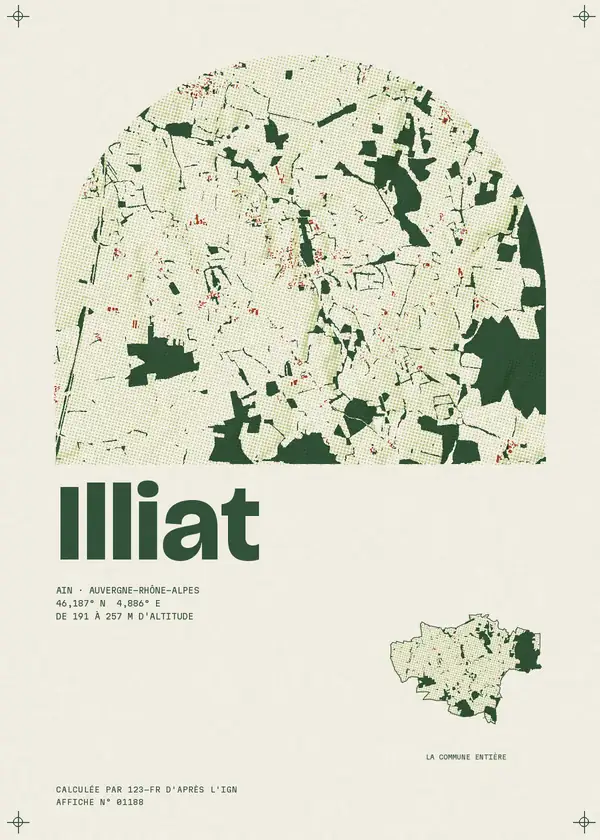 Affiche de Illiat, calculée par 123-fr d'après l'IGN
