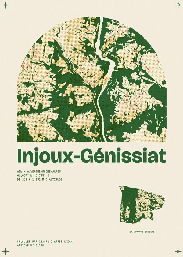 Affiche de Injoux-Génissiat, calculée par 123-fr d'après l'IGN
