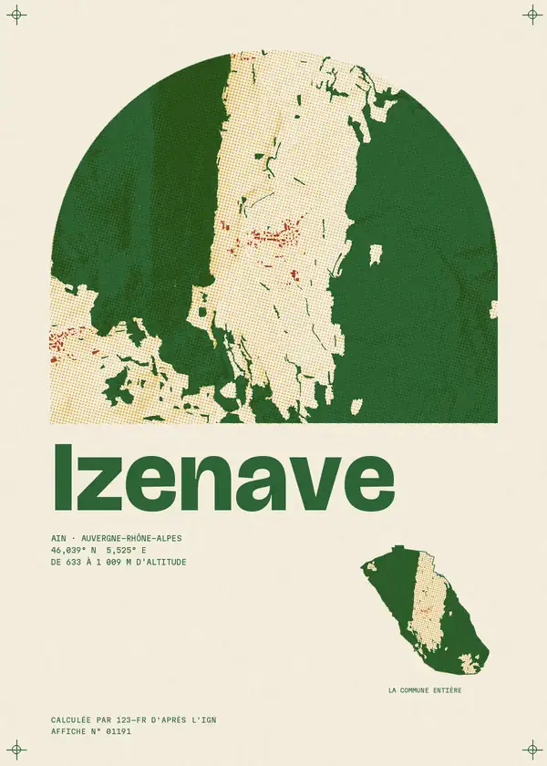 Affiche de Izenave, calculée par 123-fr d'après l'IGN