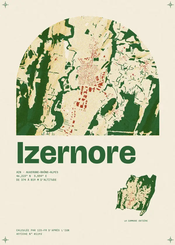 Affiche de Izernore, calculée par 123-fr d'après l'IGN