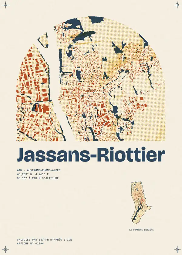 Affiche de Jassans-Riottier, calculée par 123-fr d'après l'IGN