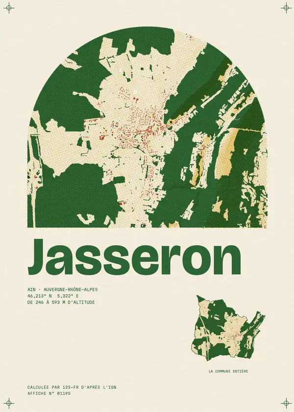 Affiche de Jasseron, calculée par 123-fr d'après l'IGN