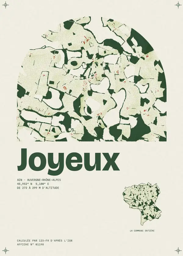 Affiche de Joyeux, calculée par 123-fr d'après l'IGN